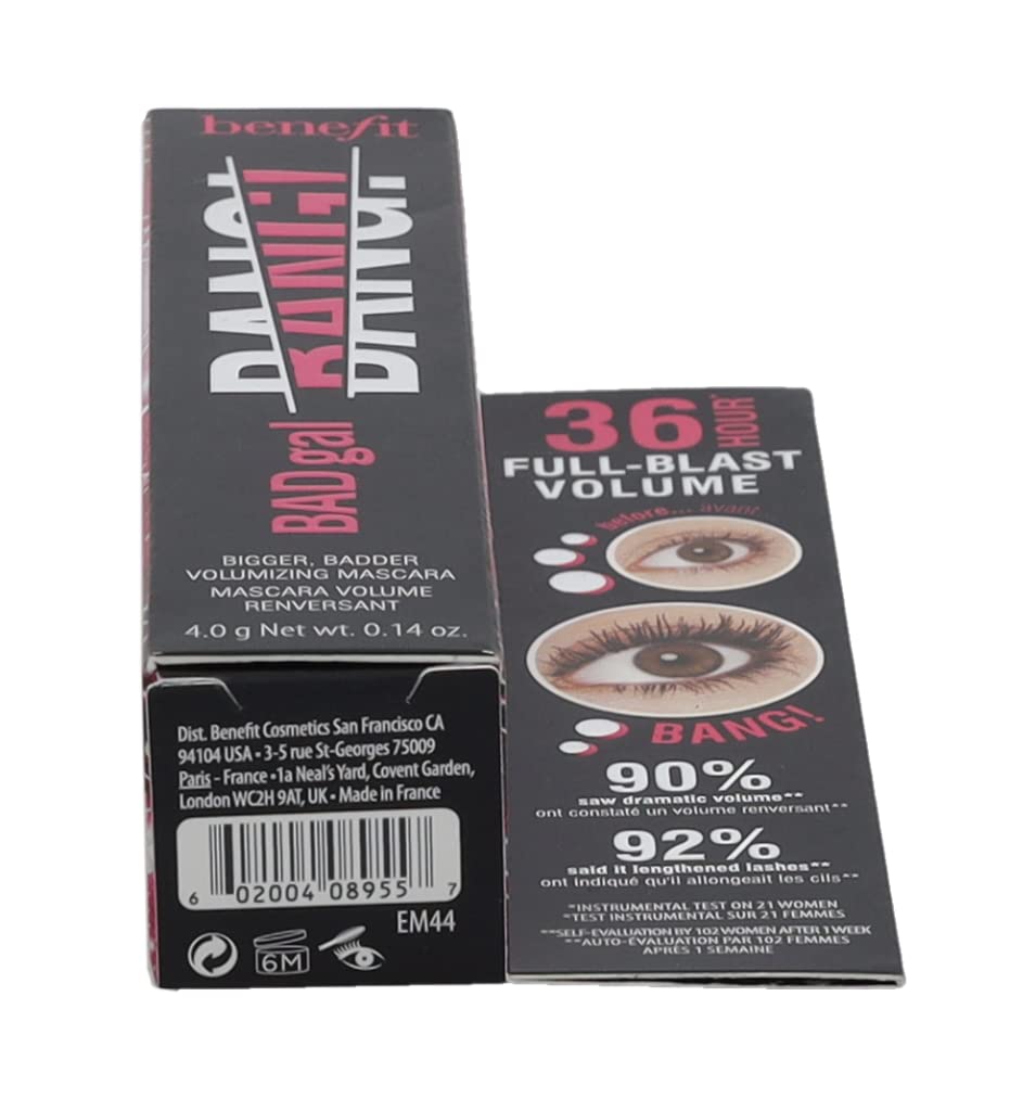 Benefit BADgal Bang Mascara Mini packaging emphasizes aero-particles technology