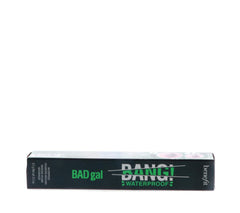 Benefit BadGal Bang Waterproof mascara on lashes shows volumized, fluttery definition.