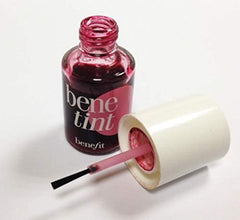 Benefit Benetint Mini cheek and lip swatch shows buildable tint options.