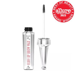 Benefit Fluff Up Brow Wax clear cream texture viewed up close for a natural finish