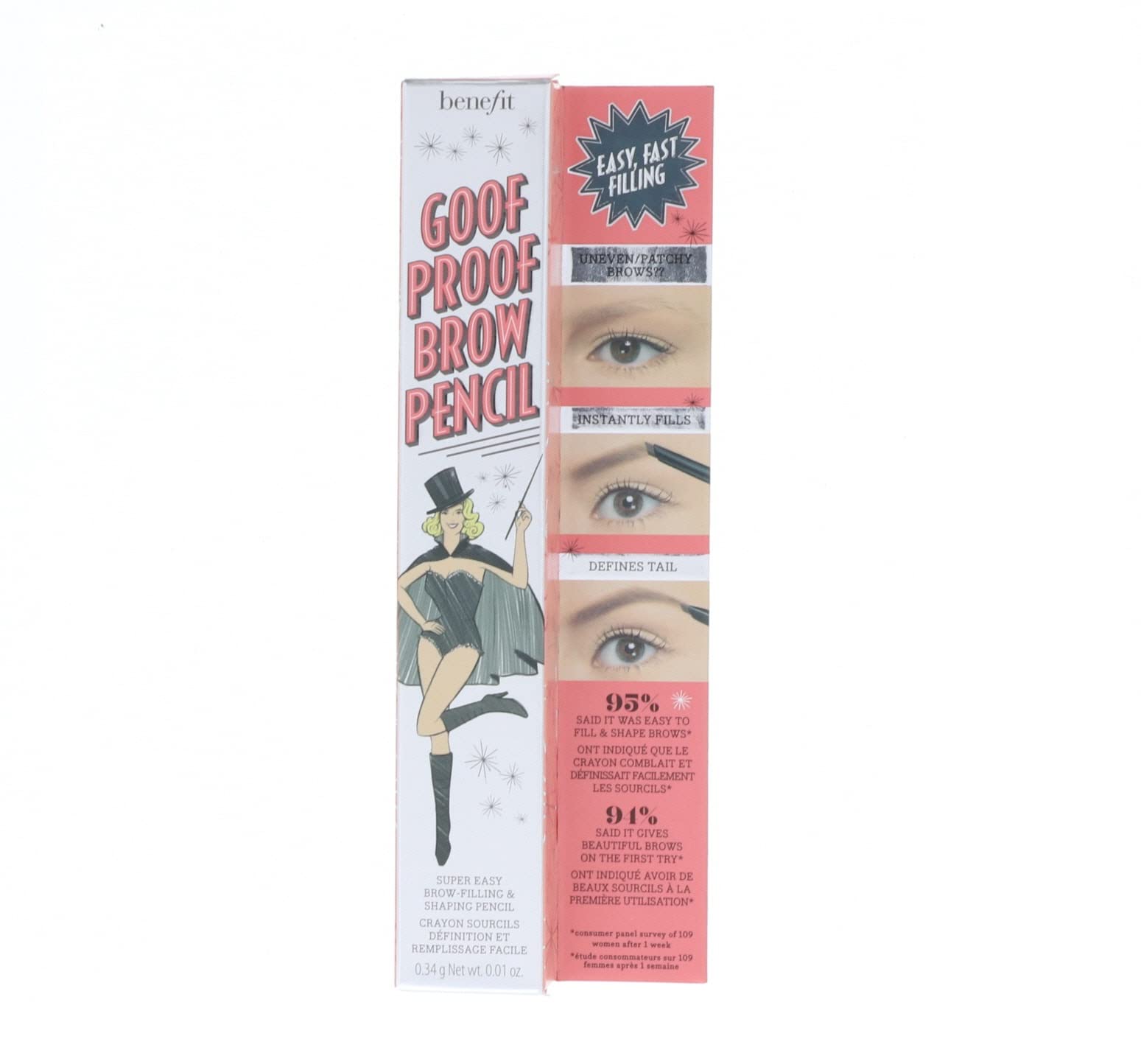 Benefit Goof Proof Brow Pencil DLX shade 03 Medium swatch for color match.