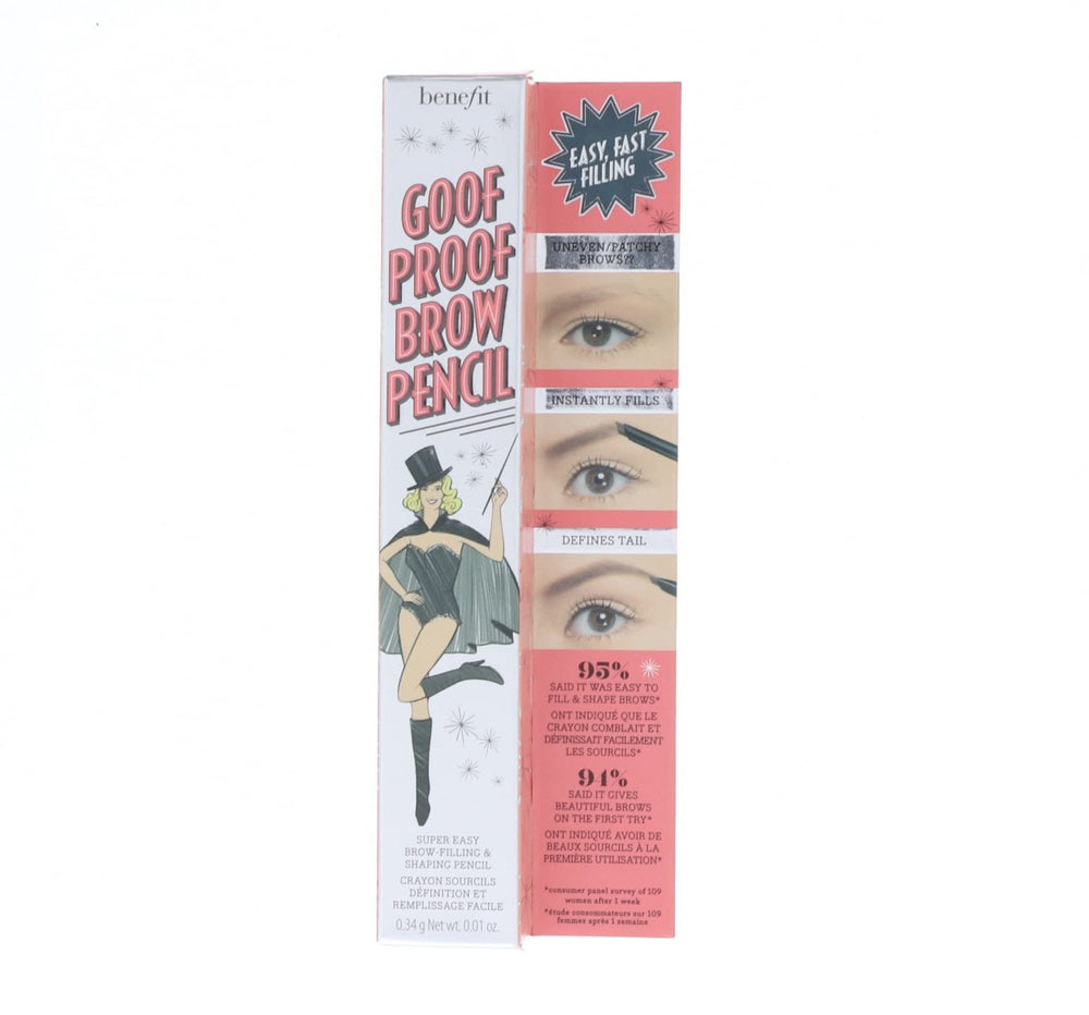 Benefit Goof Proof Brow Pencil DLX shade 03 Medium swatch for color match.