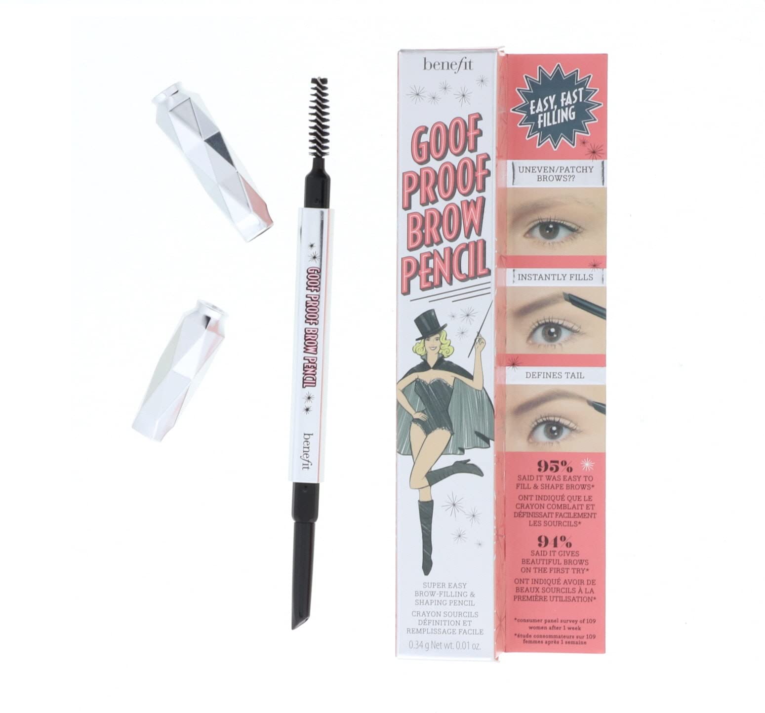 Benefit Goof Proof Brow Pencil DLX tip close-up shows precise shaping capability.