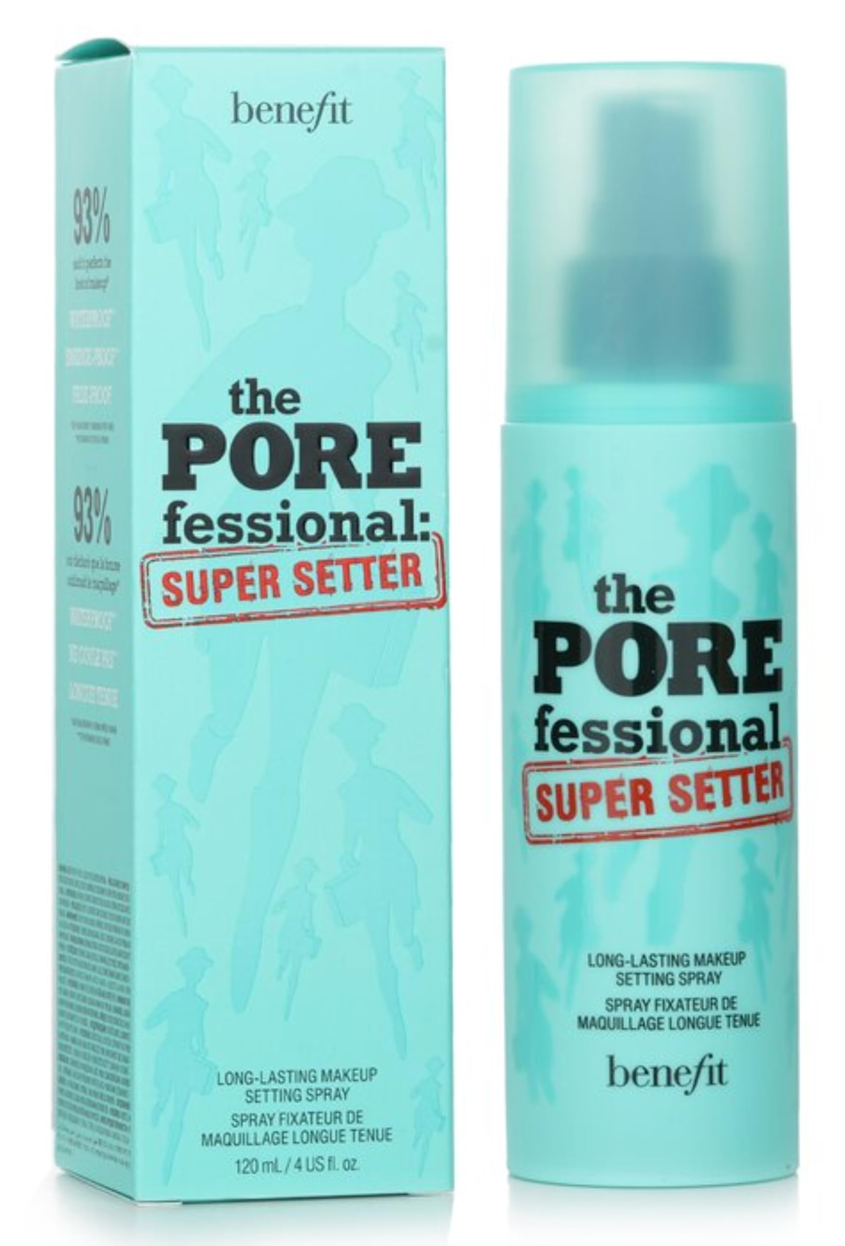 Benefit POREfessional Super Setter application mist evenly coats skin
