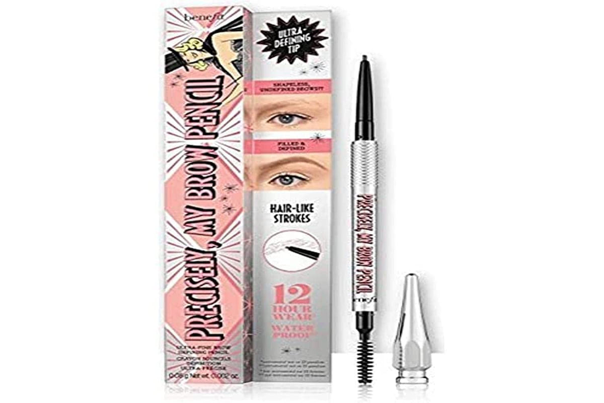 Benefit Precisely, My Brow Pencil tip close-up showing ultra-fine precision for hair-like strokes