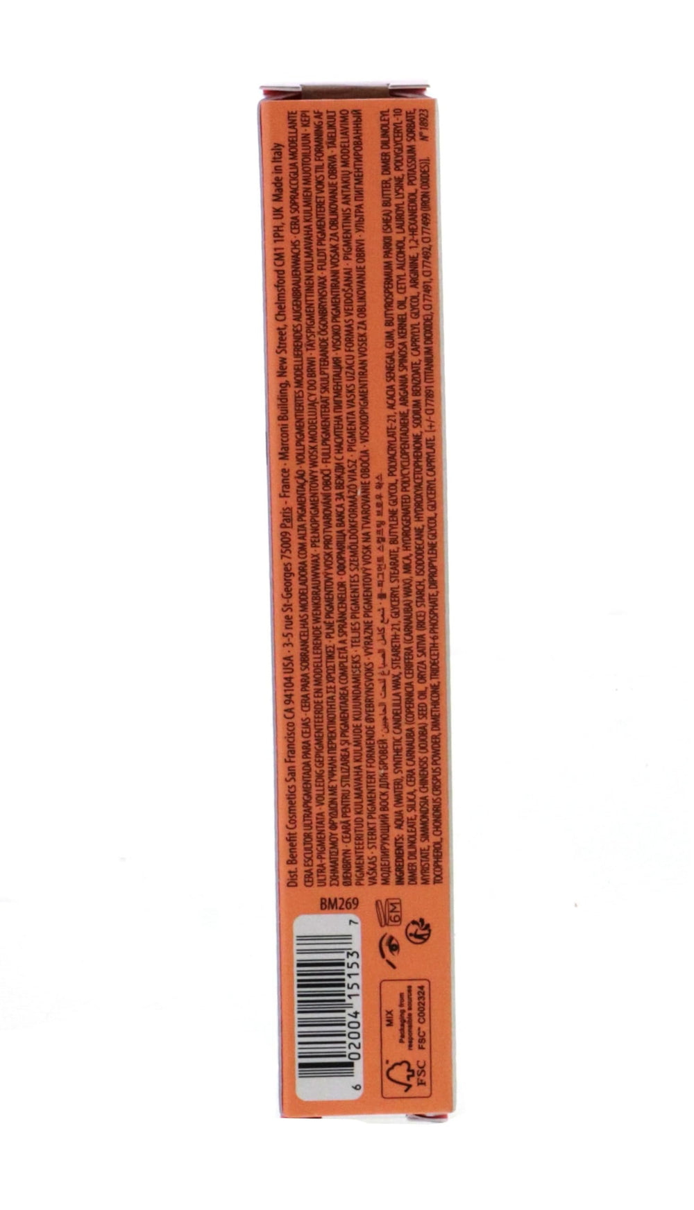 Benefit Precisely My Brow Wax on brows delivering groomed hairs and defined shape.
