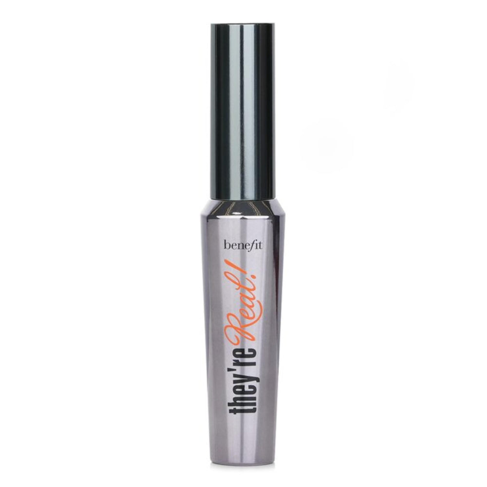 Benefit Theyre real! mascara lashes before-after closeup highlights doubled size appearance.