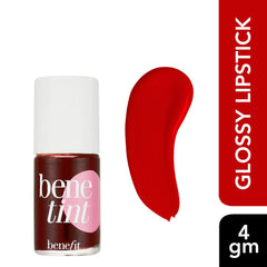 Benefit Benetint lip stain close-up showing rosy, kiss-proof color.