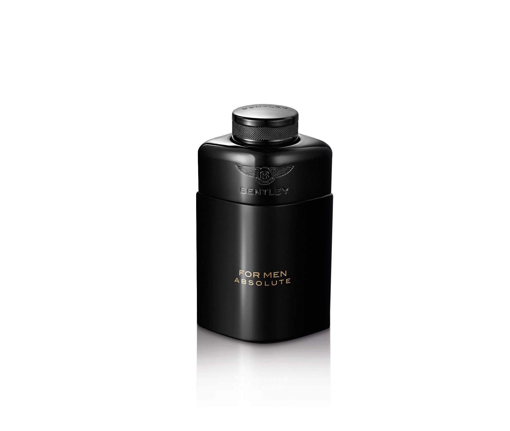 Bentley Absolute Men EDP bottle front view highlights premium fragrance in a masculine silhouette.
