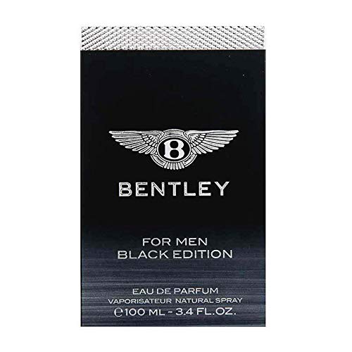 Bentley Black Edition EDP atomizer closeup, precise spray action for easy application.
