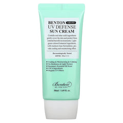 Benton Air Fit UV Defense Sun Cream tube close-up showing feather-light texture.