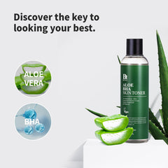 BENTON Aloe Skin Toner Jeju origin closeup emphasizing nature-derived ingredients and hydration