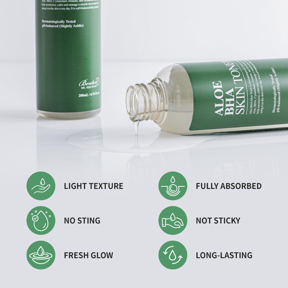 BENTON Aloe Skin Toner pump application demonstrates easy, controlled everyday use