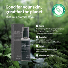 BENTON Fermentation Essence texture swatch shows dense yet watery, non-sticky skin care.