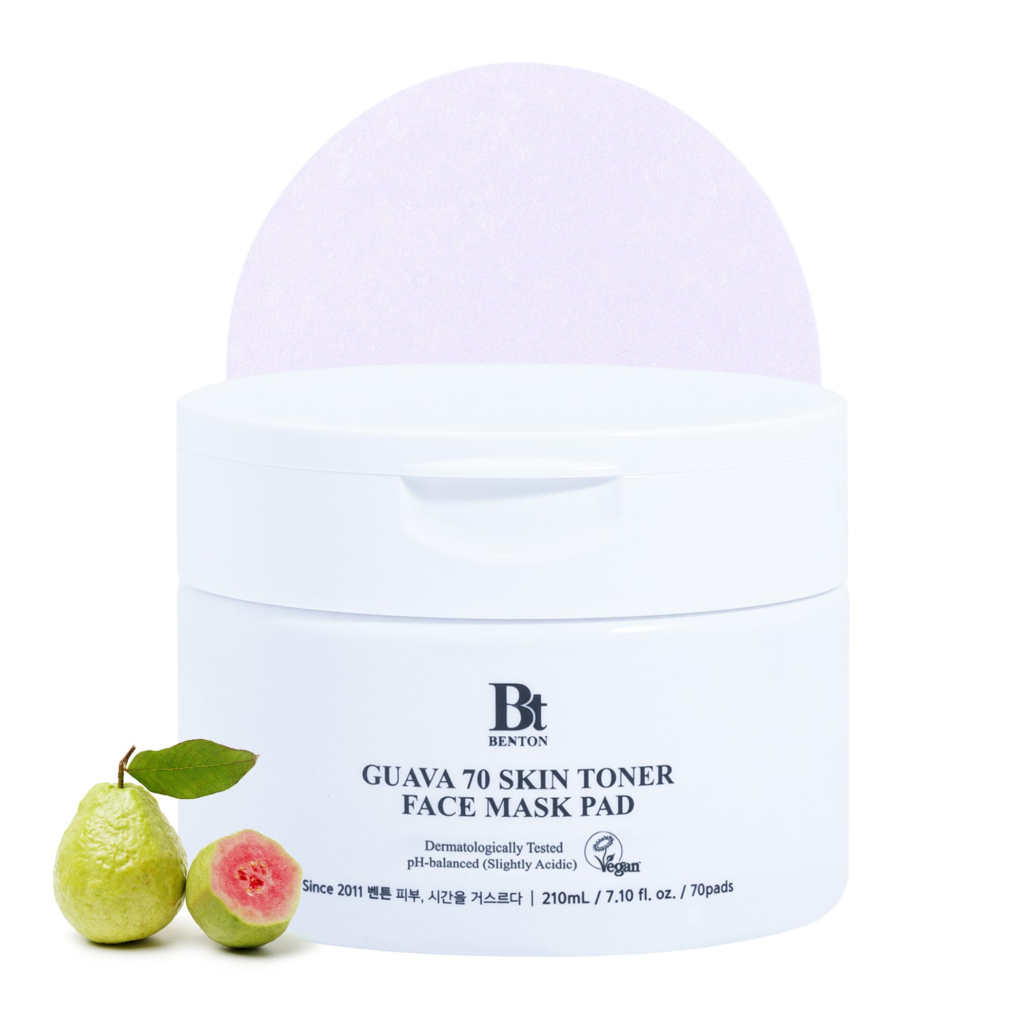 BENTON Guava 70 toner pad hydration-application for smooth, moist skin