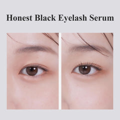 BENTON Honest Black Eyelash Serum two-way brush ready for volumizing and precise finish.