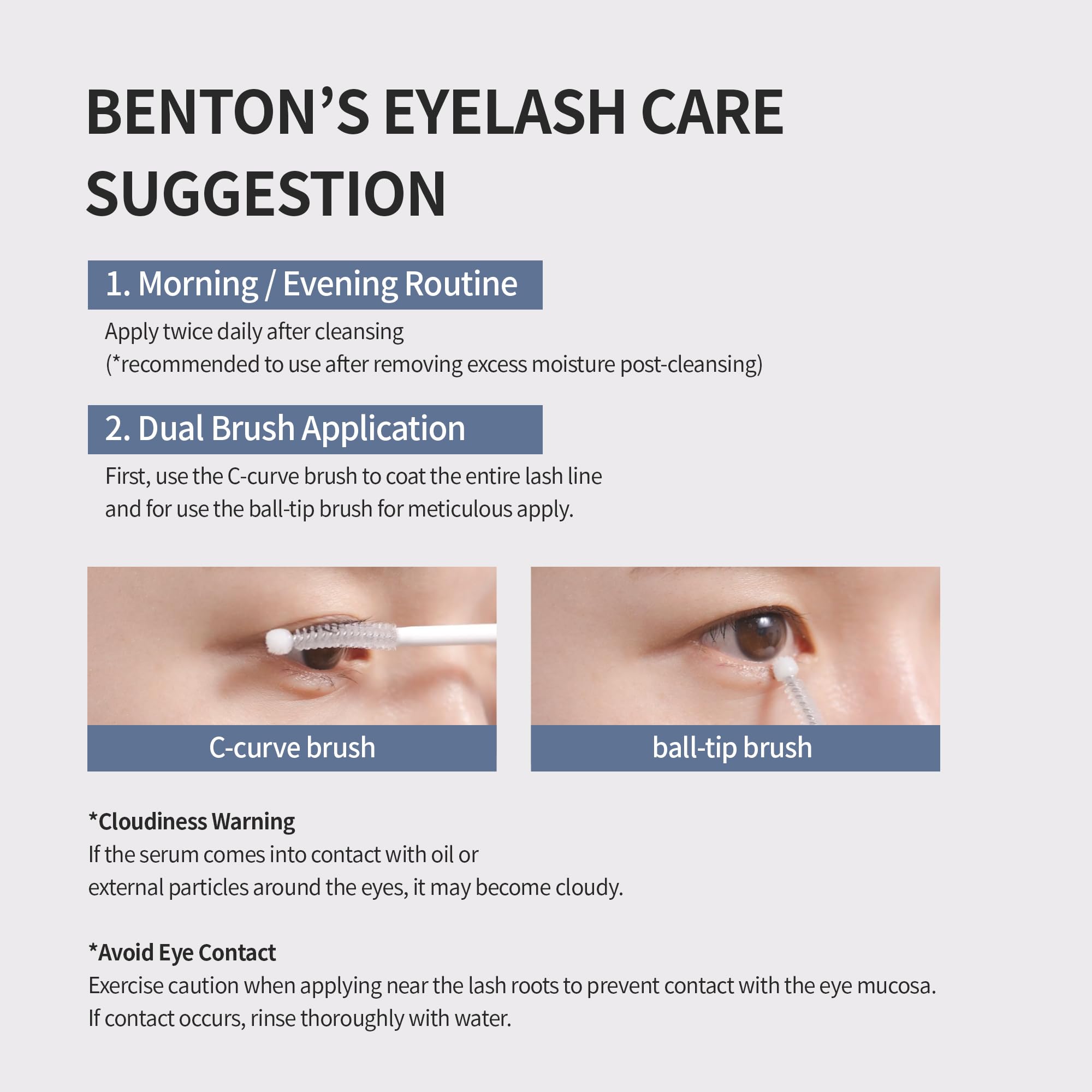 BENTON Honest Eyelash Serum packaging for safe storage and travel