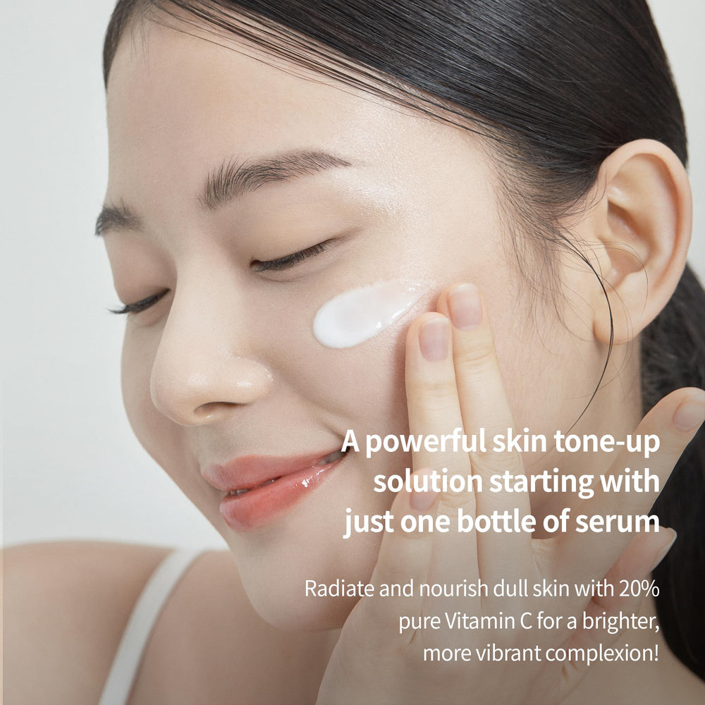 Benton Vitamin C Serum applied on moisturized skin, showcasing enhanced absorption with a soothing gel