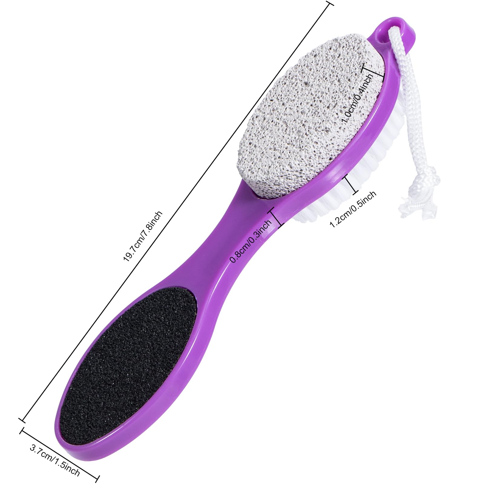 Beomeen foot scrubber handle for wet or dry cleansing in shower.
