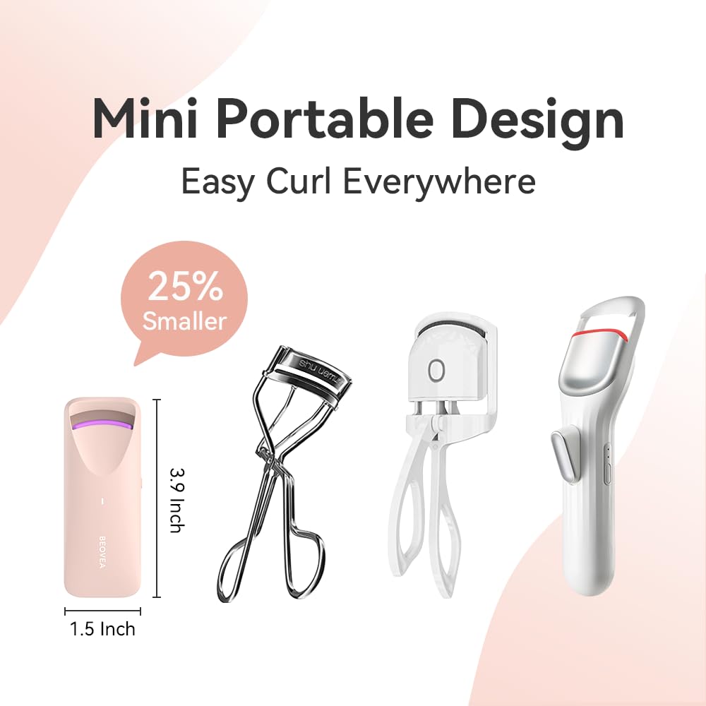 BEOVEA eyelash curler heats up in 8 seconds for fast styling.