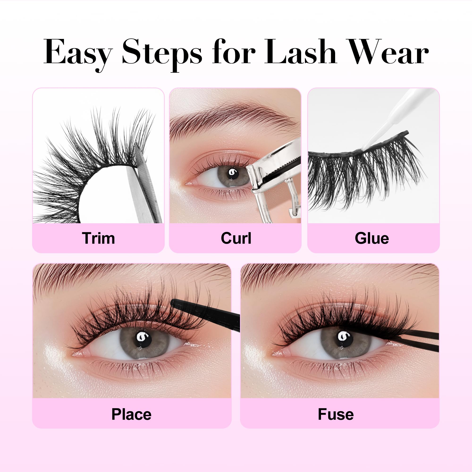 BEPHOLAN Lashes everyday cat-eye look close-up for quick, confident styling.