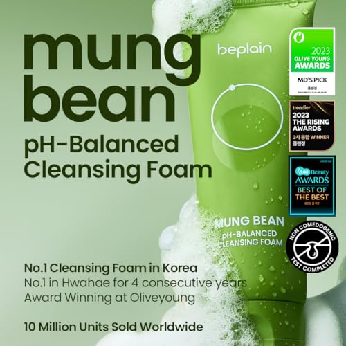 beplain mung bean cleansing foam lather showcasing creamy foam for non-irritating cleanse