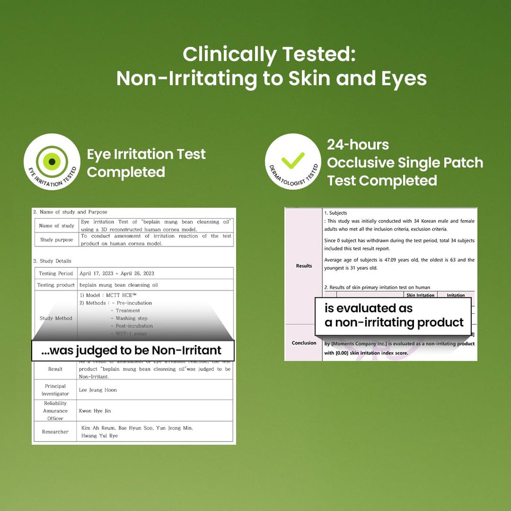 Beplain mung bean cleansing oil after-use glow on skin