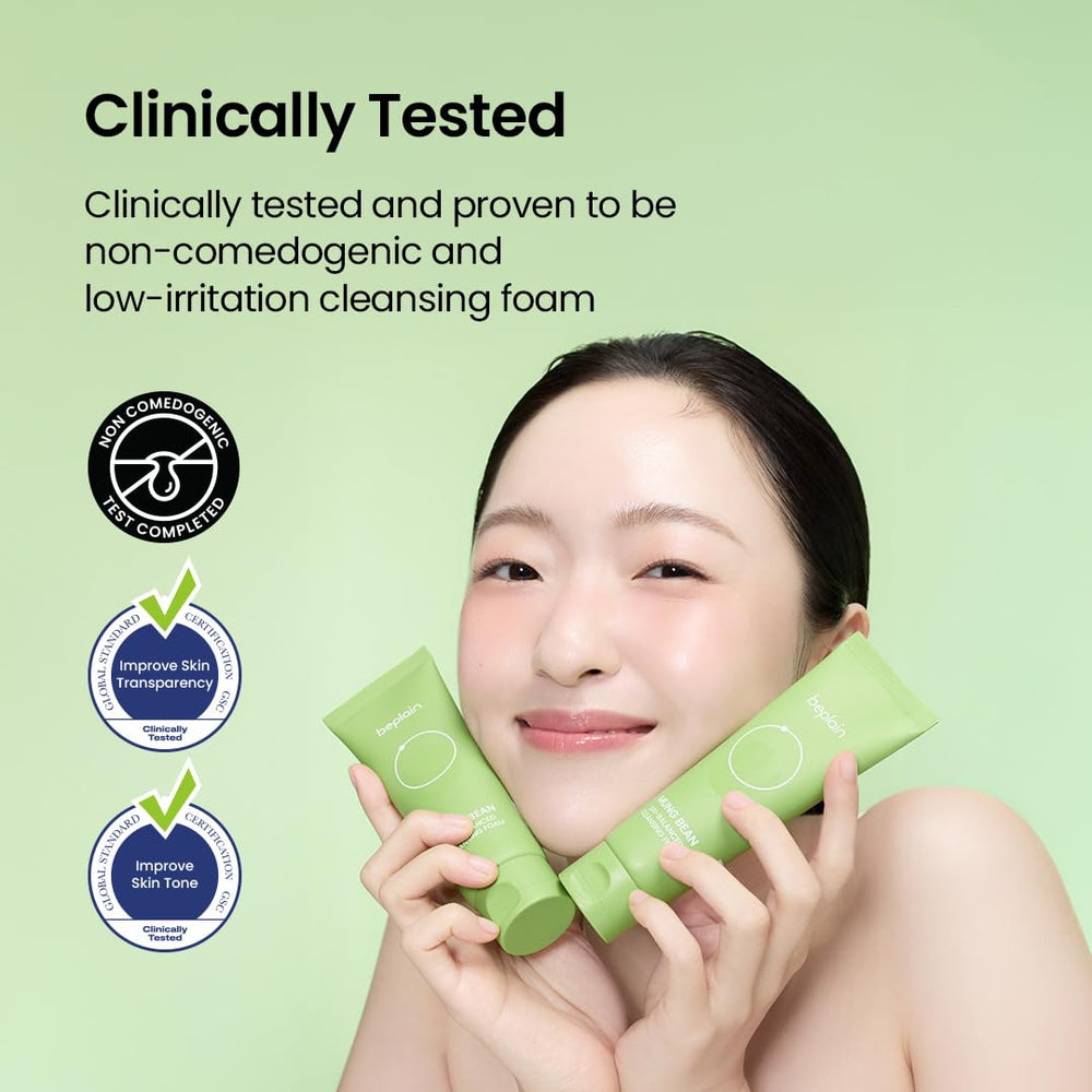 Beplain sensitive skin cleanser application shows easy use during daily skincare routine.