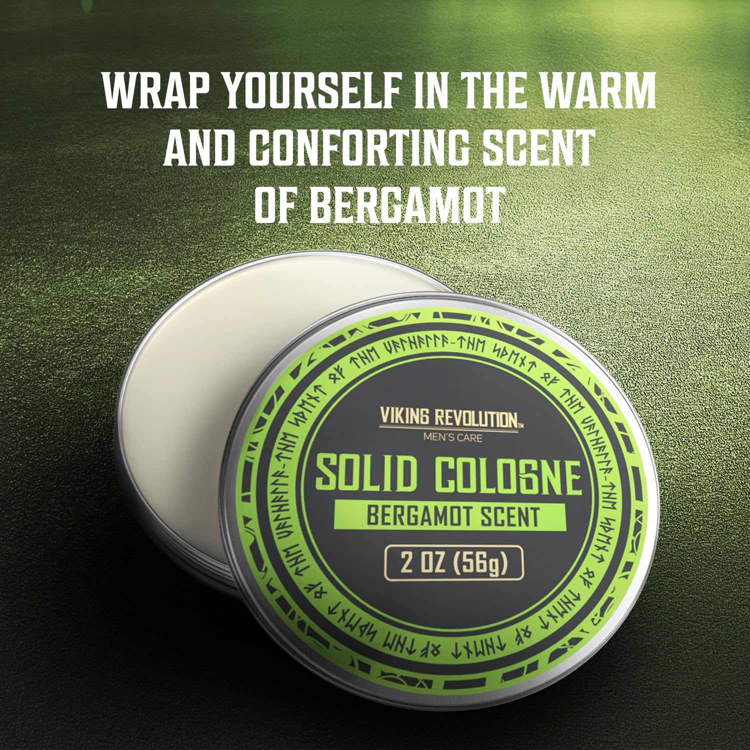 Bergamot solid cologne travel size fits pockets for discreet scent boost.