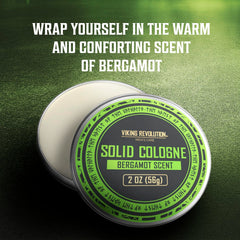 Bergamot solid cologne travel size fits pockets for discreet scent boost.