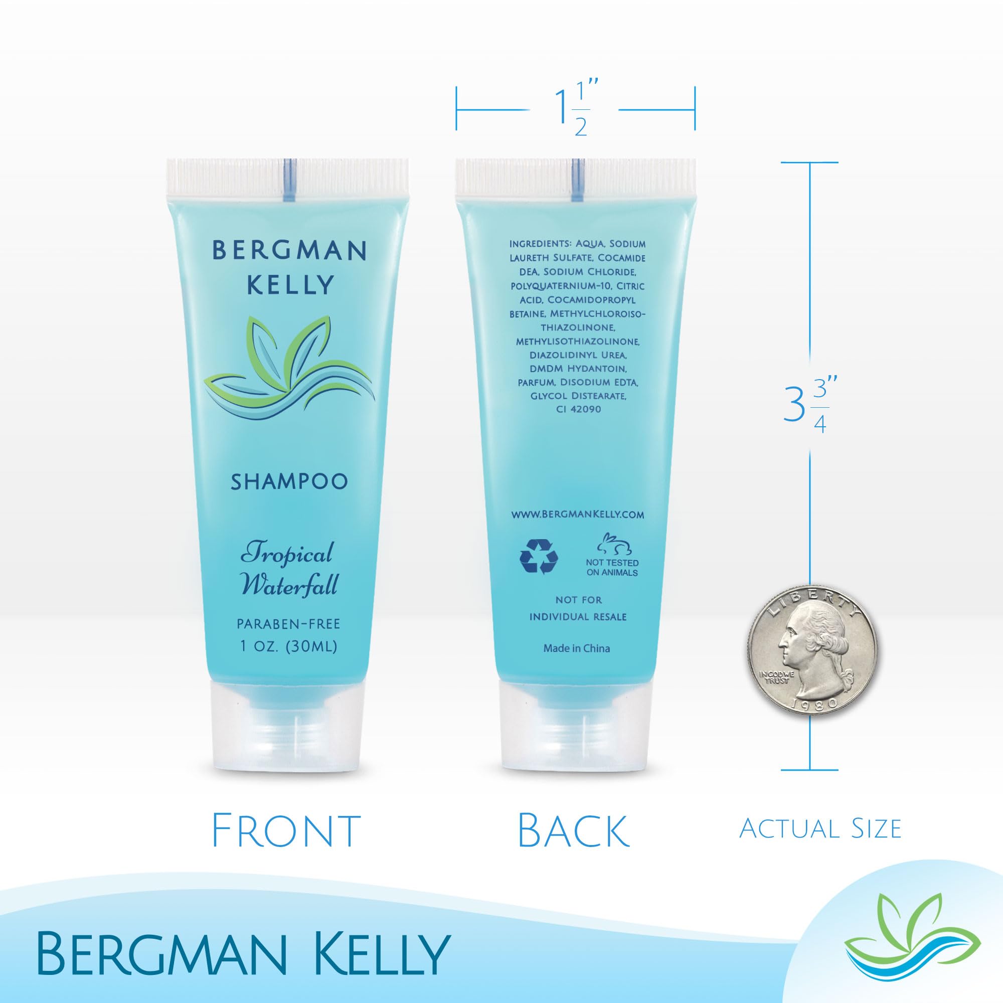 BERGMAN KELLY tropical waterfall conditioner 1oz bottle enhances softness and manageability