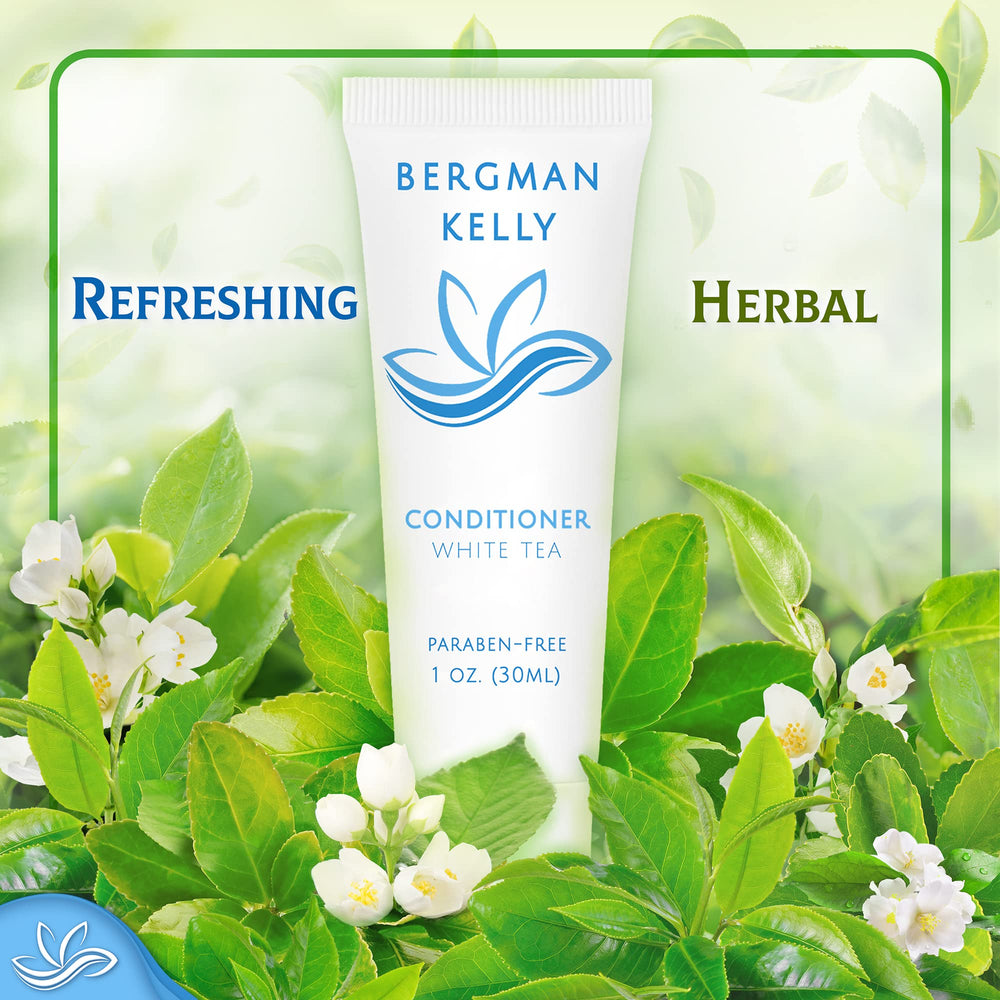 BERGMAN KELLY guest-room display promotes premium amenities in reception areas.