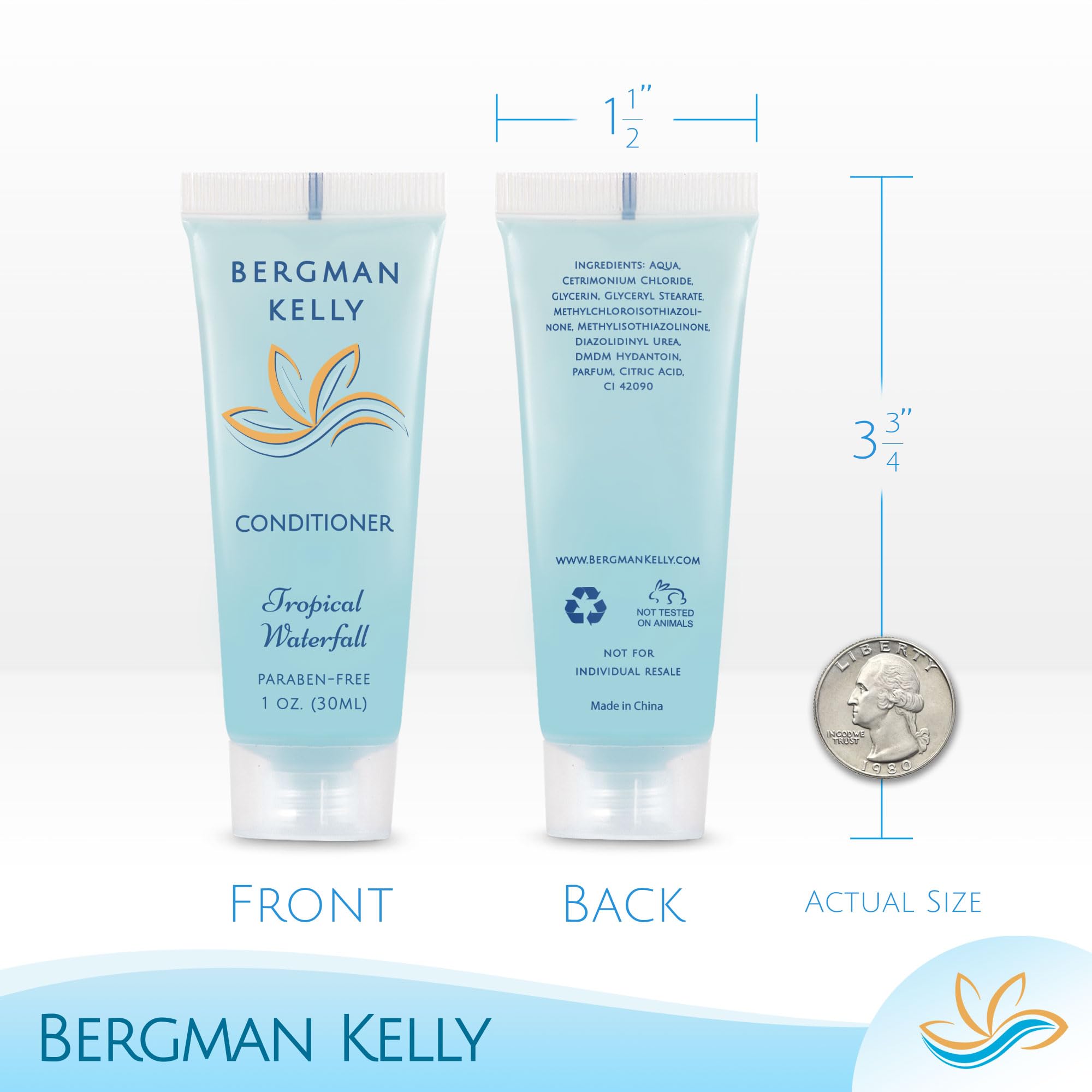 BERGMAN KELLY hotel conditioner bottle 1 oz tropical scent for showers