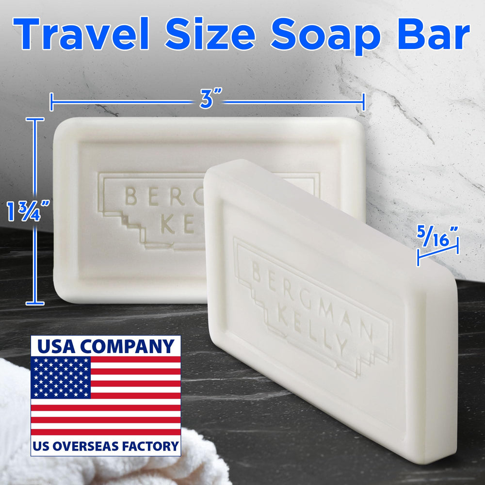 Bergman Kelly rectangular mini soap bar suitable for guest bathrooms.