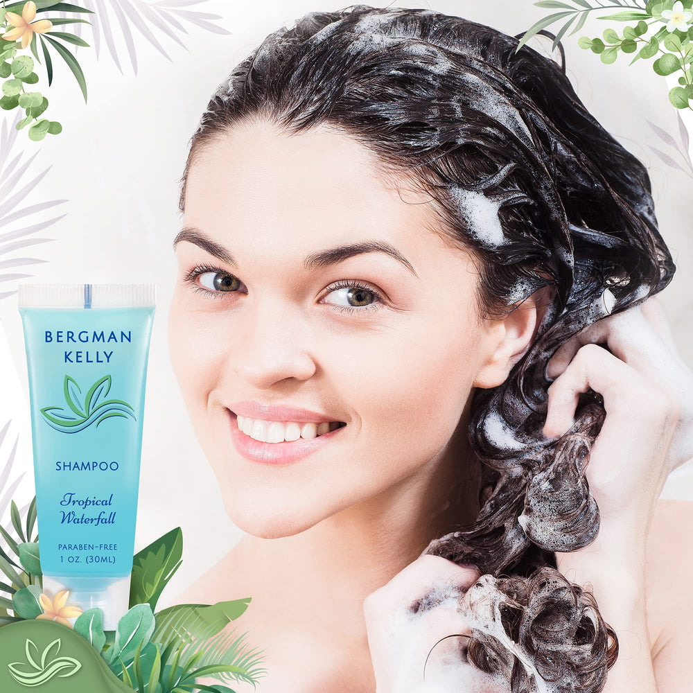 BERGMAN KELLY shampoo bottle close-up with ginger-lime scent.