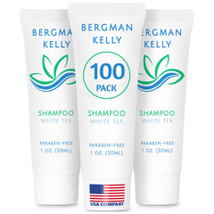 BERGMAN KELLY travel shampoo bottle with white tea scent for guest showers