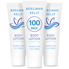 BERGMAN KELLY travel-size lotion foil-sealed 1oz for hygiene and travel convenience