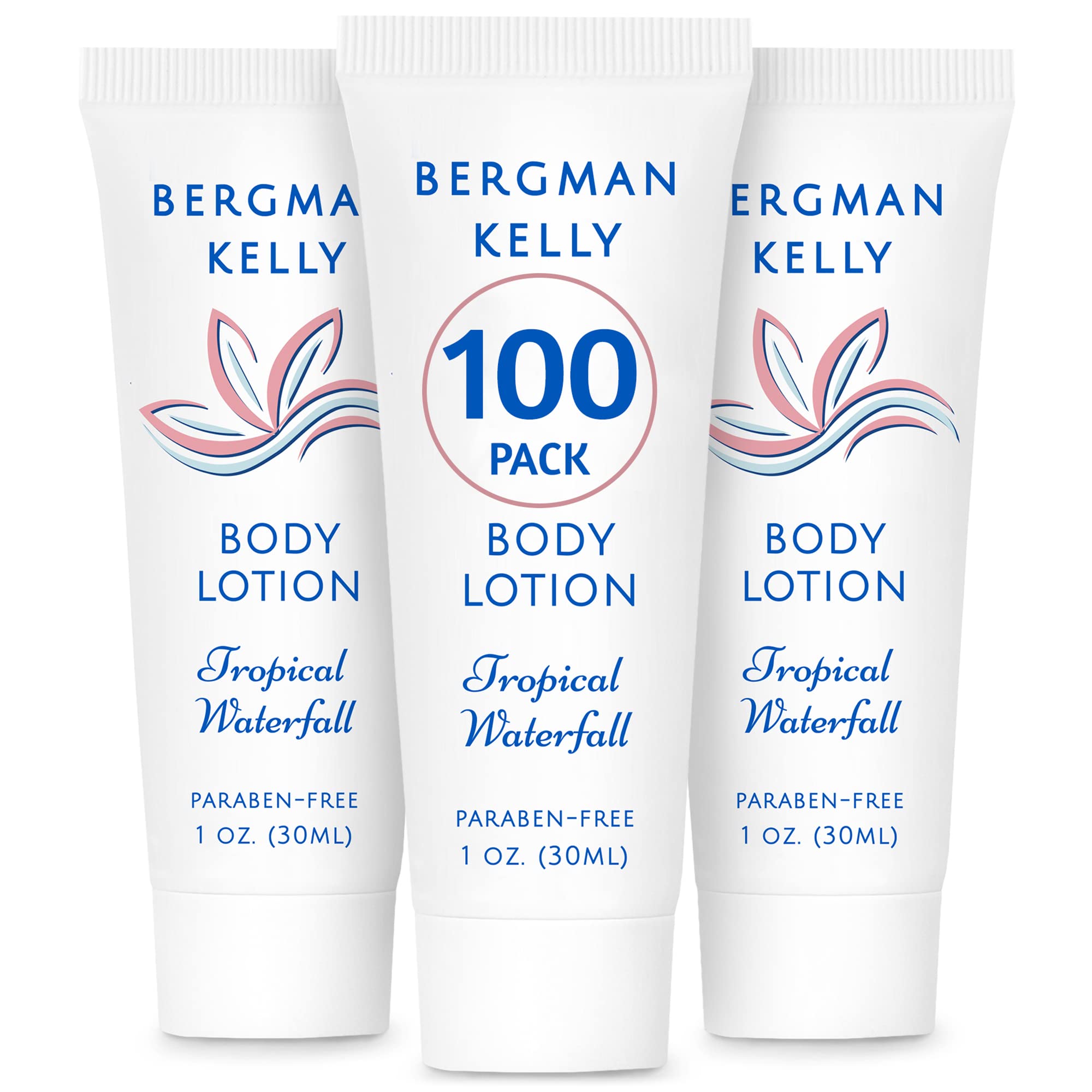 BERGMAN KELLY travel size lotion bottle with tropical waterfall scent for guest rooms