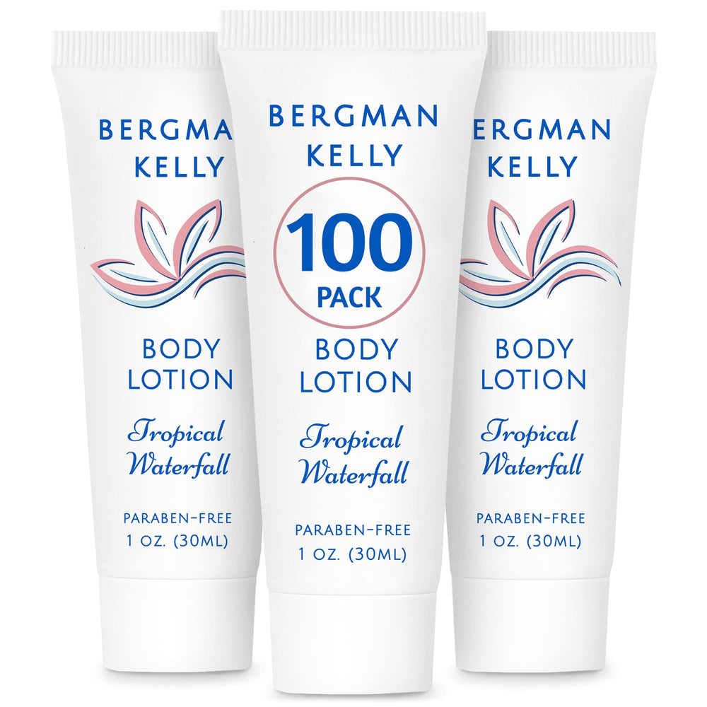 BERGMAN KELLY travel size lotion bottle with tropical waterfall scent for guest rooms
