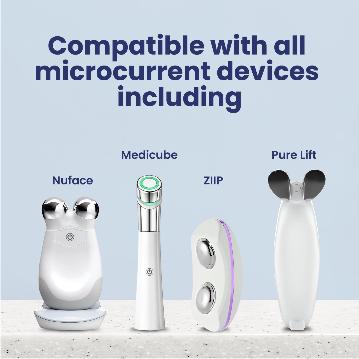 Berkland Auralux packaging with NuFace demonstrating device compatibility.