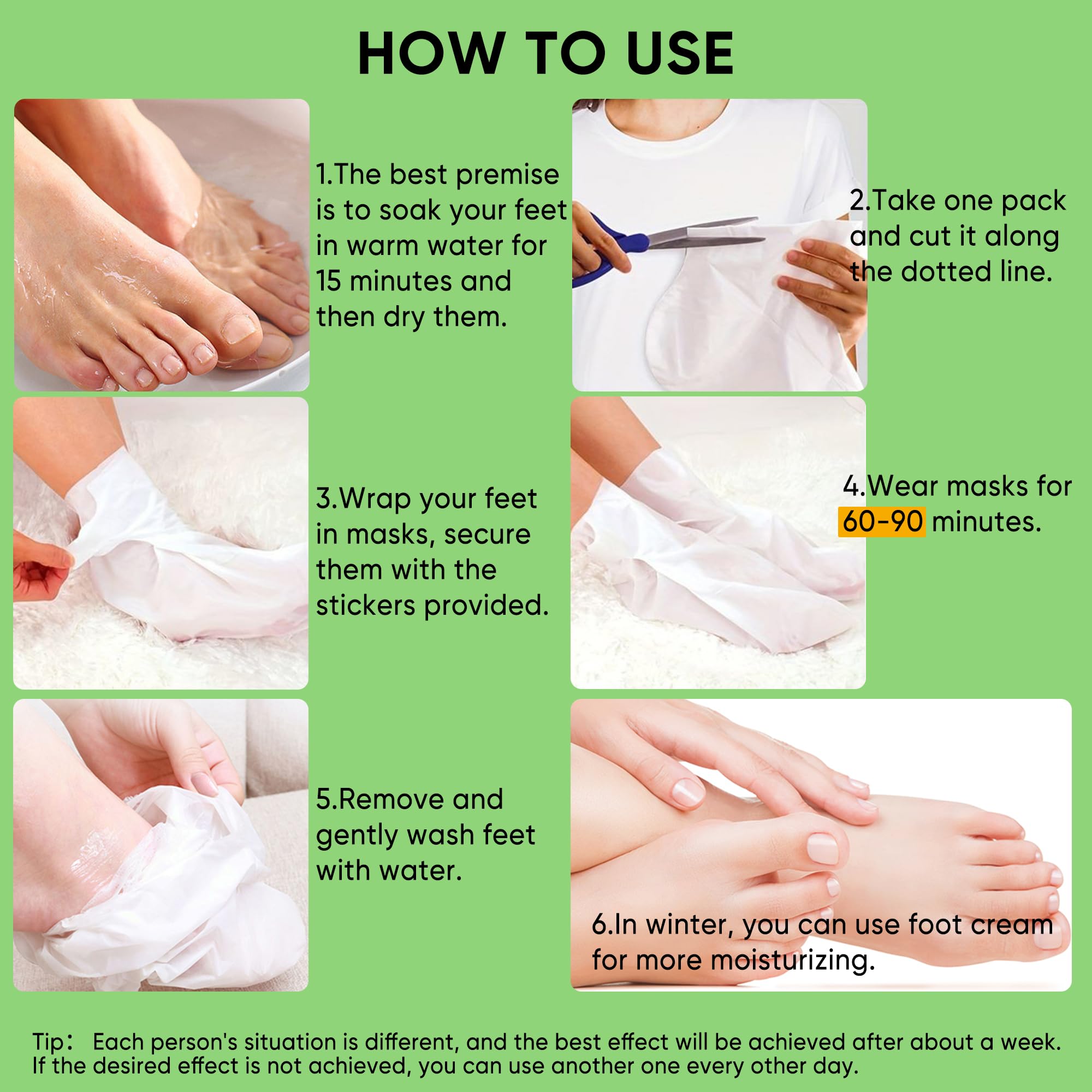 Berlaney Aloe Foot Peel before-after comparison highlights visible heel improvement.