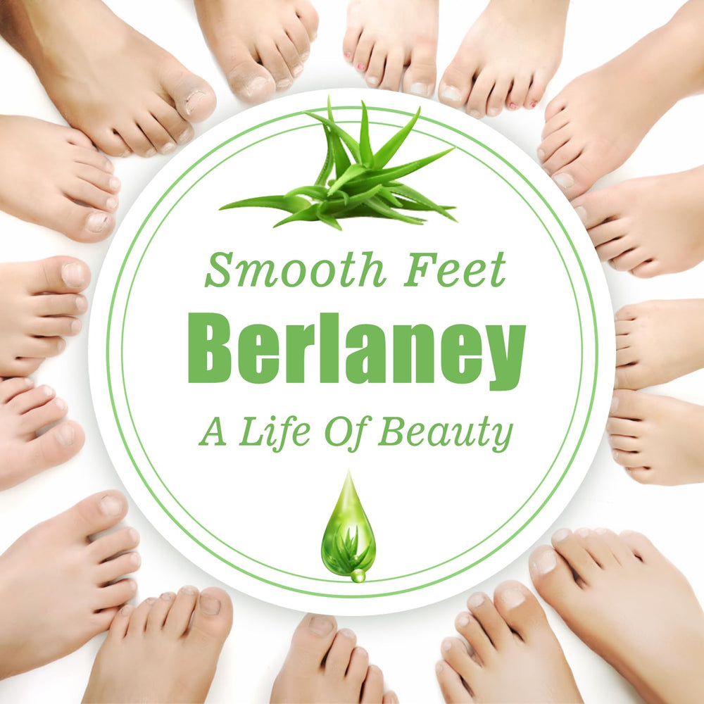 Berlaney Aloe Foot Peel sole close-up demonstrates moisturized, smoother skin.