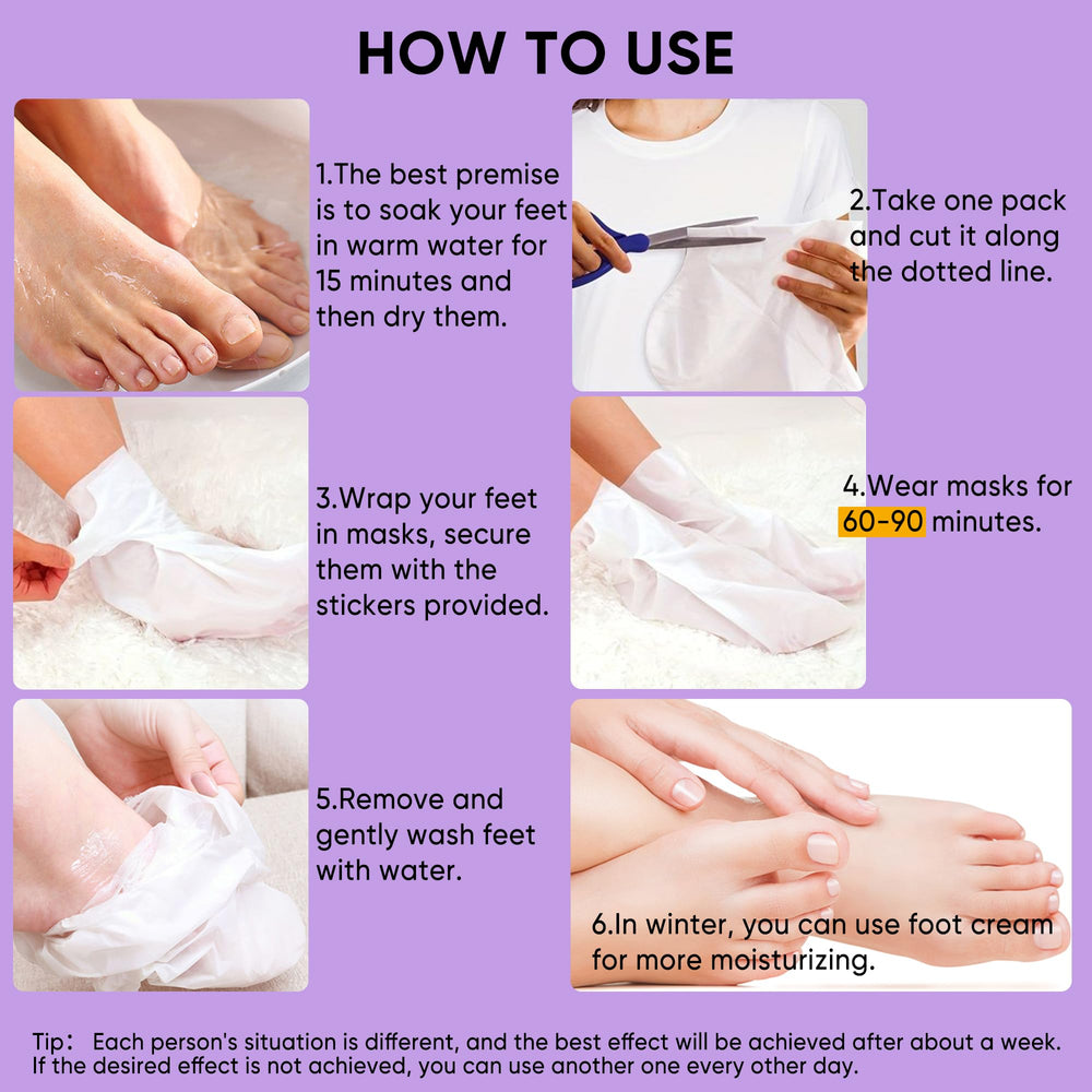 Berlaney Foot Peel Mask lavender blend close-up highlighting soothing exfoliation