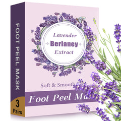 Berlaney Foot Peel Mask packaging shown as premium at-home spa care for feet