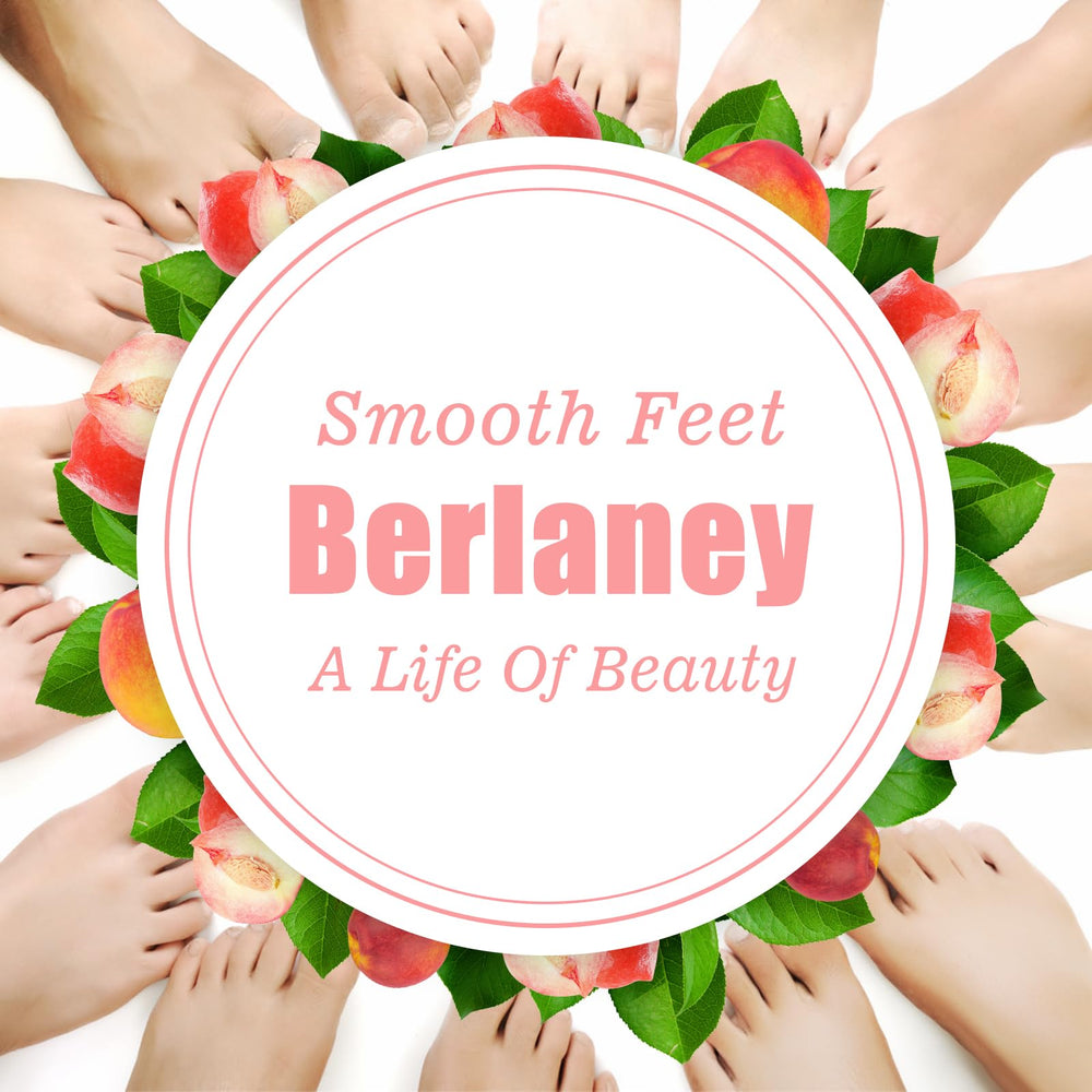 Berlaney Peach Foot Mask applied on feet during a relaxing pampering routine