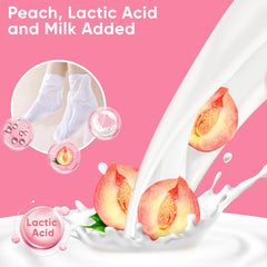 Berlaney Peach Foot Mask peeling process on sole