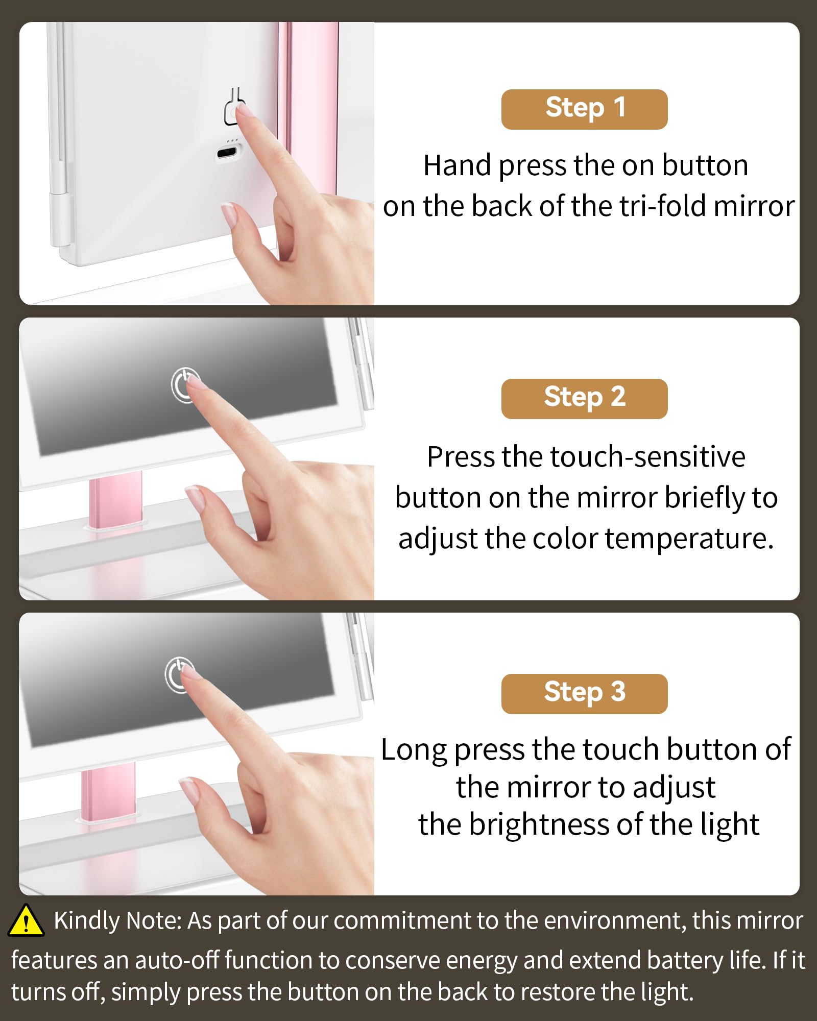 BERTHALESS travel-friendly mirror perfect for on-the-go touch-ups.