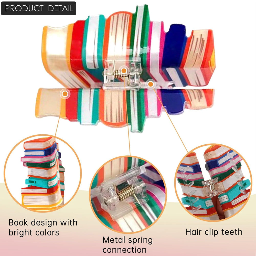 Besaleck book hair claw purple clip complements creative classroom outfits.