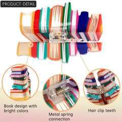 Besaleck book hair claw purple clip complements creative classroom outfits.