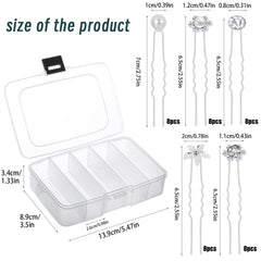BESARME pearl bobby pins with AB rhinestones for refined detail